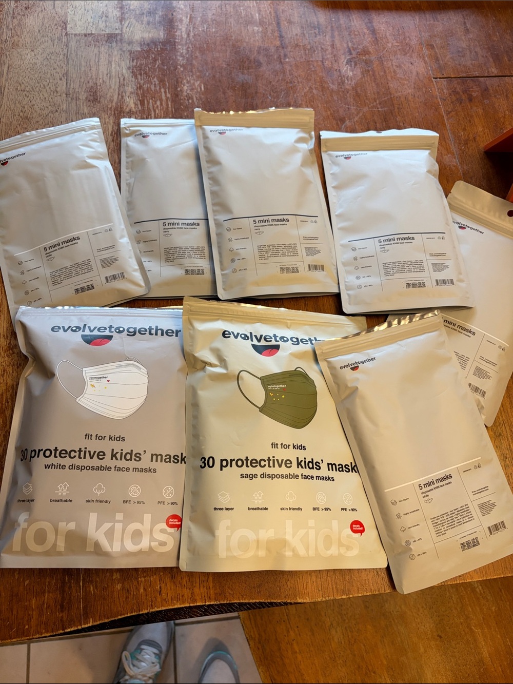 Lot of Evolvetogether Face Masks Kids plus KN95 kids masks